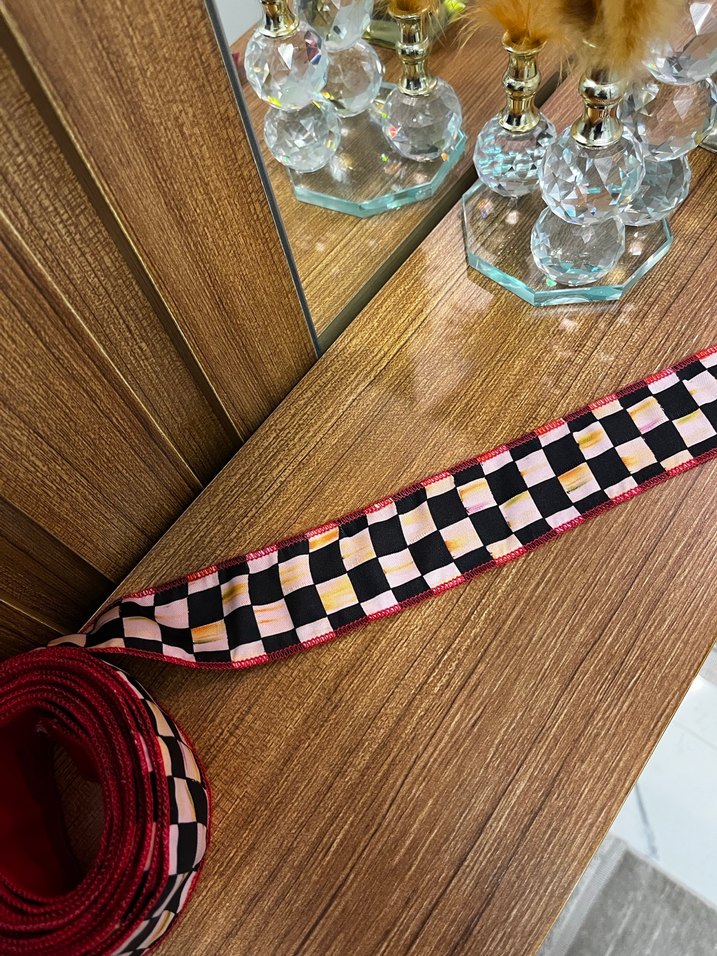 Kırmızı Mackenzie Desen Kurdele Damalı Kareli Kurdele - Görsel 2