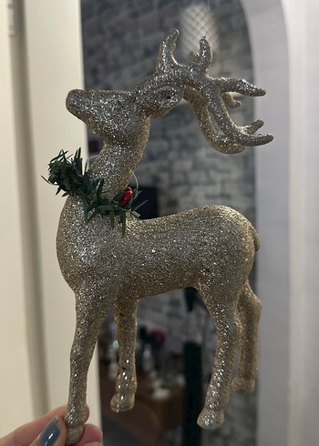 22 cm Altın Renkli Geyik Biblo