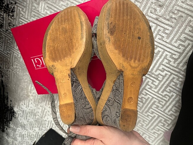 40 Beden gri Renk Dolgu topuk ayakkabı
