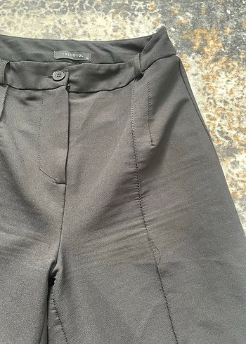 xs Beden Siyah Kadın Kumaş Pantolon Midi Boy
