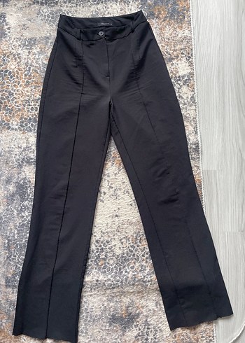 Siyah Kadın Kumaş Pantolon Midi Boy