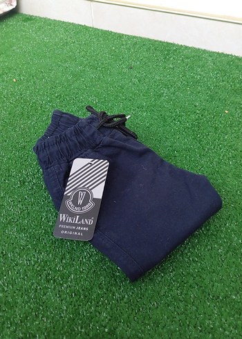 Erkek Lacivert Mini Denim Rahat Kesim Pantolon