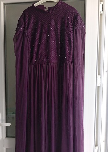 Mor Bohem Uzun Kollu Uzun Elbise - Görsel 7