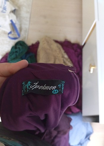 Mor Bohem Uzun Kollu Uzun Elbise - Görsel 6