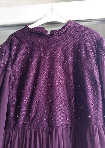 Mor Bohem Uzun Kollu Uzun Elbise - Görsel 8