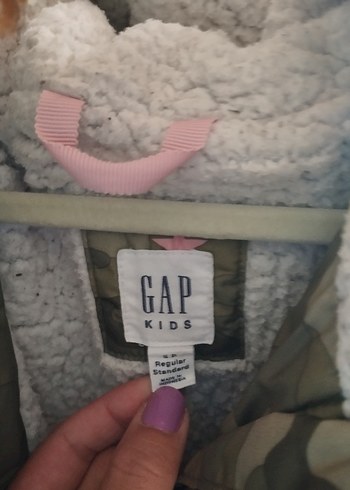 Kız Çocuk Kamuflaj Desenli Sıcak Mont - Görsel 4