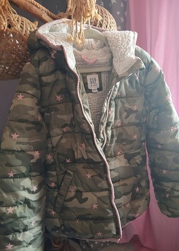 Kız Çocuk Kamuflaj Desenli Sıcak Mont - Görsel 2