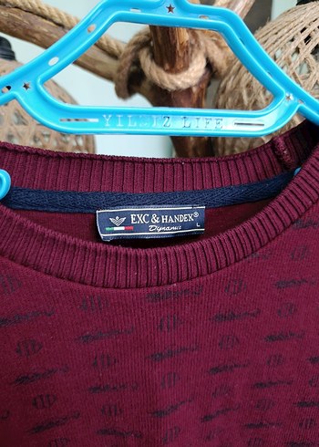 Bordo Erkek Triko Bisiklet Yaka Kazak - Görsel 3