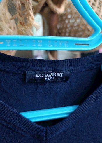 Kadın Lacivert V Yaka Pamuklu Kazak - Görsel 4