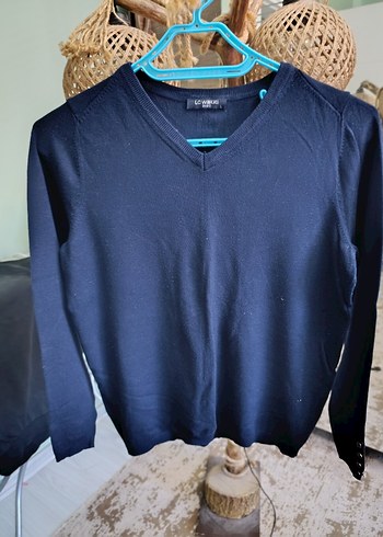 Kadın Lacivert V Yaka Pamuklu Kazak - Görsel 2