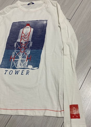 Beyaz Baskılı Erkek Uzun Kollu Tişört - Görsel 4