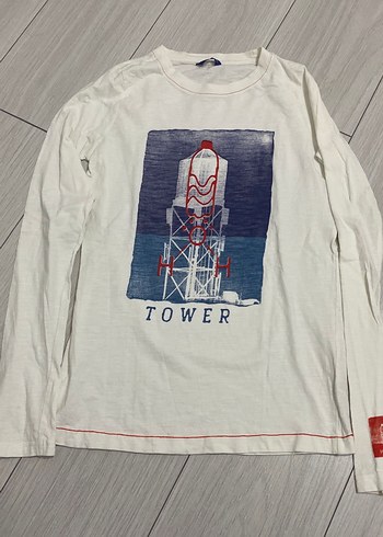 Beyaz Baskılı Erkek Uzun Kollu Tişört - Görsel 2