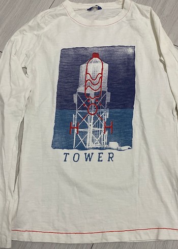 Beyaz Baskılı Erkek Uzun Kollu Tişört - Görsel 3