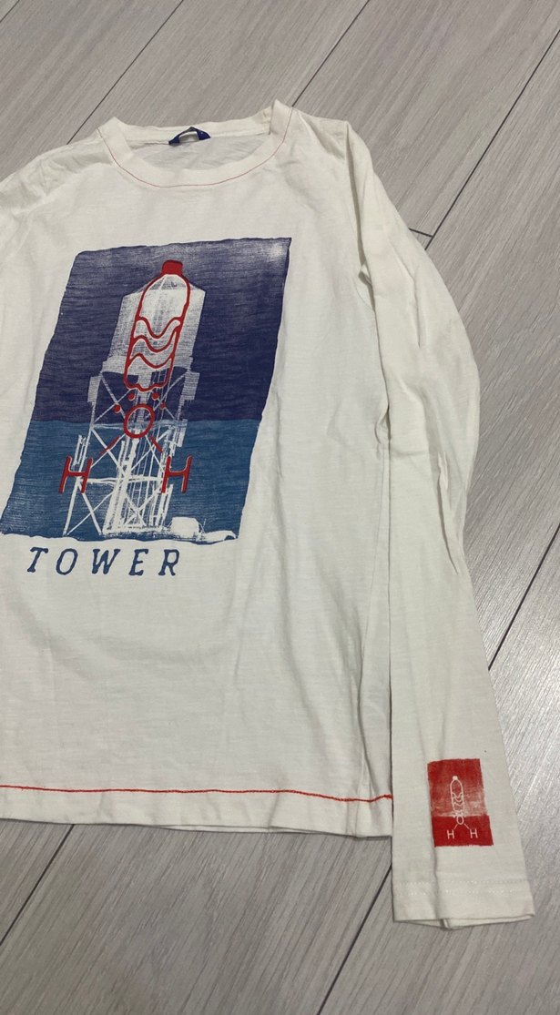 Beyaz Baskılı Erkek Uzun Kollu Tişört - Görsel 4