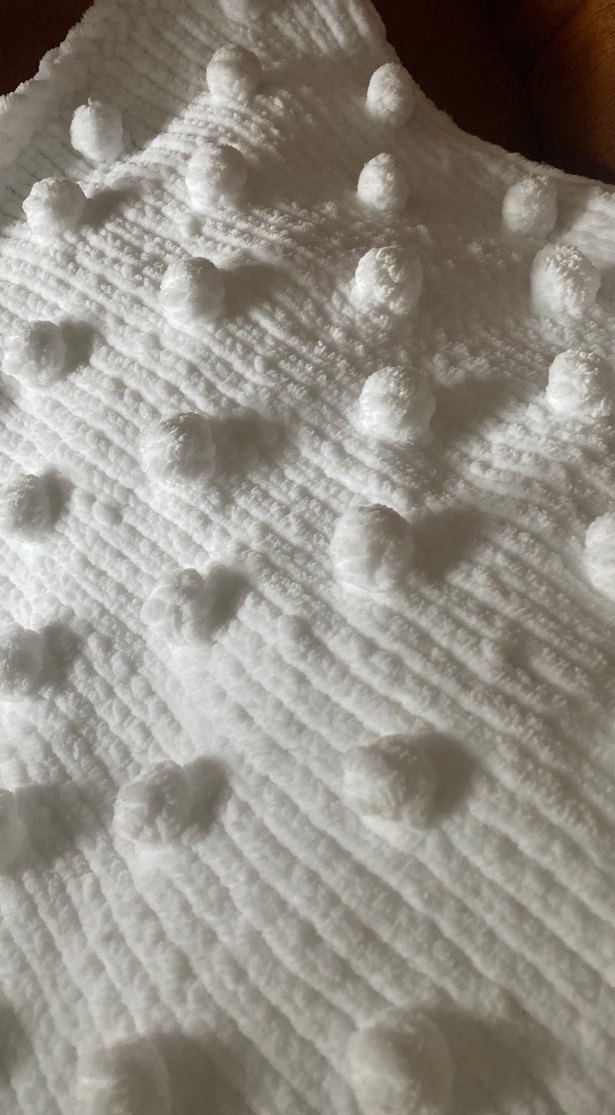 Beyaz Kabartmalı Yumuşak Battaniye - Görsel 5