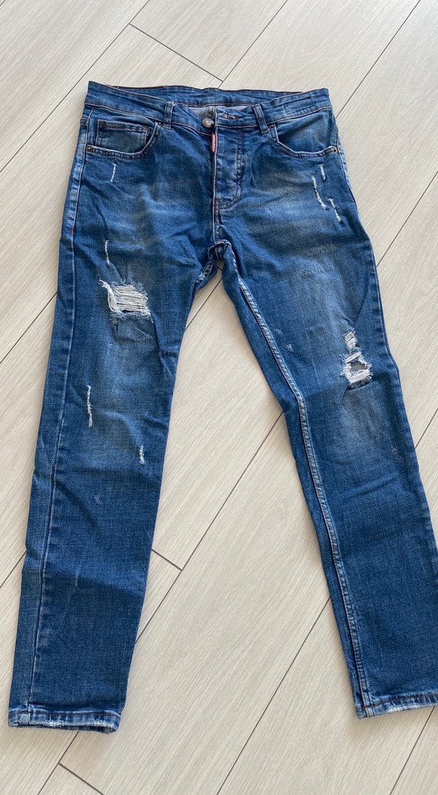 Erkek Mavi Regular Fit Denim Jean - Görsel 3