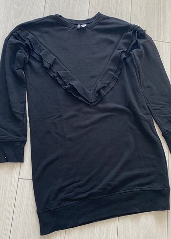 Siyah V Yaka Fırfırlı tunik - Görsel 2