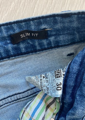 Düğmeli Mavi Erkek Denim Pantolon - Görsel 5
