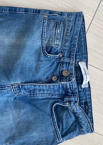 Düğmeli Mavi Erkek Denim Pantolon - Görsel 3