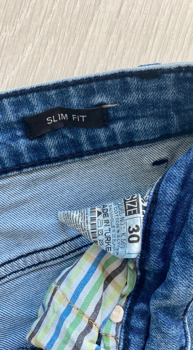 Düğmeli Mavi Erkek Denim Pantolon - Görsel 5