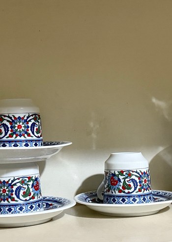 English Home Renkli Çini Desenli Fincan ve Tabak Seti