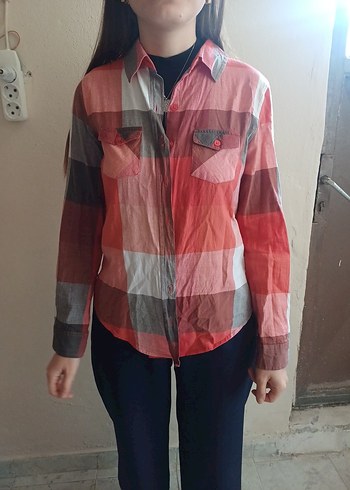 Pembe Batik Desenli Gömlek