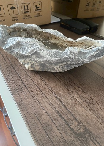 Beden Bej Gri Dekoratif Taş Kase