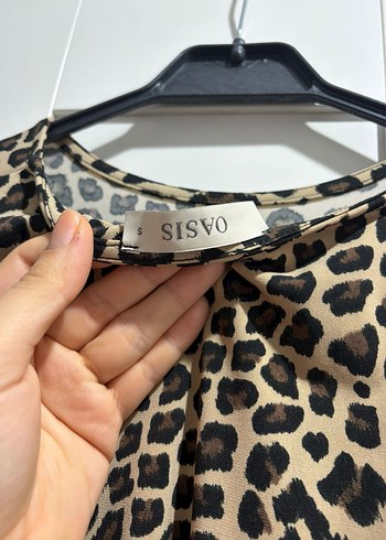 Kahverengi Leopar Desenli Uzun Kollu Elbise - Görsel 4