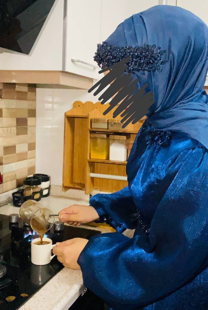 Lacivert Uzun Kollu Drapeli Elbisesi - Görsel 3