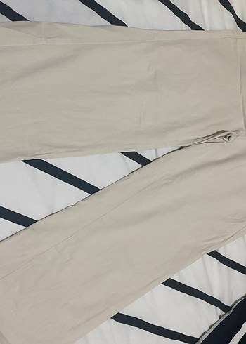 l Beden Bej Keten Midi Kumaş Pantolon