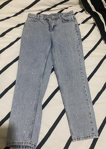 Mavi Tie-Dye Midi Denim Kadın Kot Pantolon