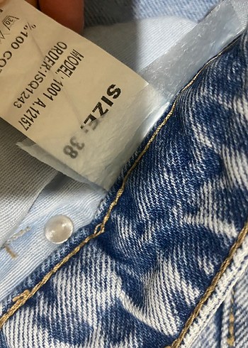 Diğer Mavi Tie-Dye Midi Denim Kadın Kot Pantolon