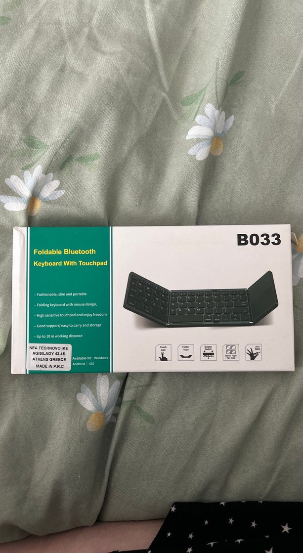 B033 Katlanabilir Bluetooth Klavye Touchpadli - Görsel 2