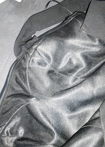 Siyah kalın askılı Midi Mezuniyet Elbisesi - Görsel 9