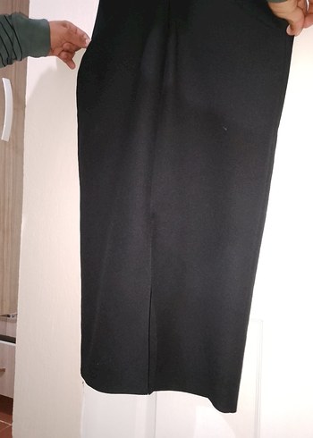 Siyah kalın askılı Midi Mezuniyet Elbisesi - Görsel 6