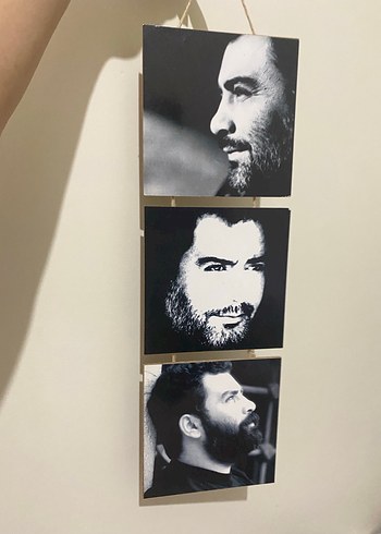 Üçlü Siyah Beyaz Portre Tablosu