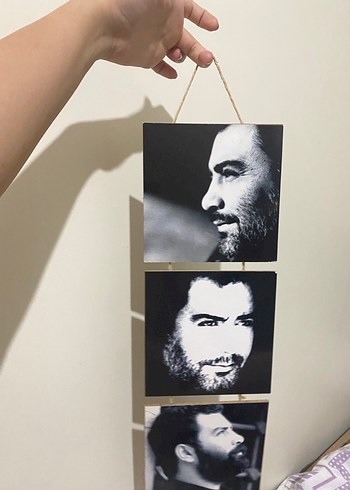 Beden Üçlü Siyah Beyaz Portre Tablosu