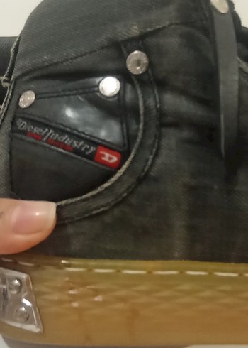 37 Beden gri Renk Diesel Gri Denim Kadın Gizli Topuklu Spor Ayakkabı