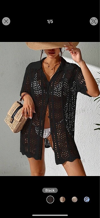 s Beden siyah Renk Siyah örme örgü pareo plaj elbisesi gömlek zara mango bershka y2