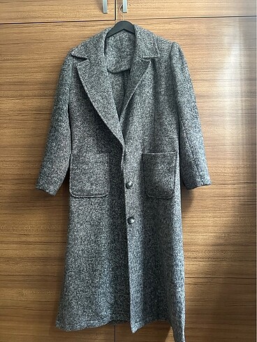 Gri vintage yün kaşe özel dikim palto kaban bershka zara mango s