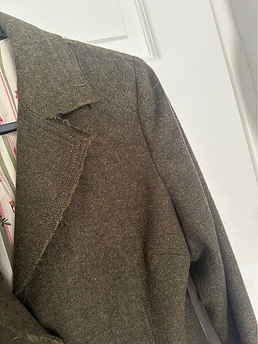 American Vintage Haki yün blazer ceket vintage mango zara bershka pull and bear s