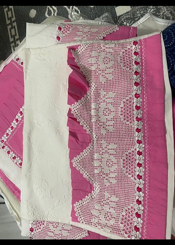 İşlemeli Açık Pembe Nevresim Takımı - Görsel 2