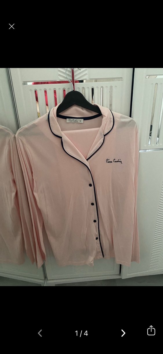 Pembe V Yaka Düğmeli Kadın Gömlek - Görsel 2