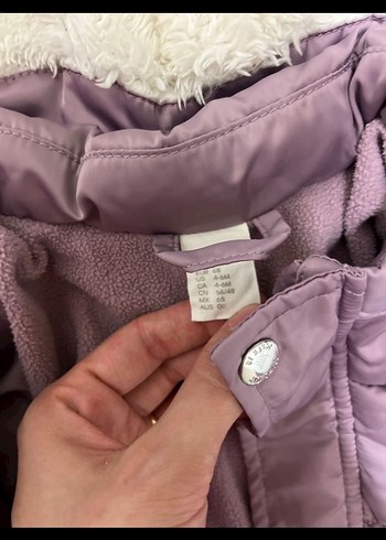 Gri Bebek Kapüşonlu Kışlık Mont - Görsel 3