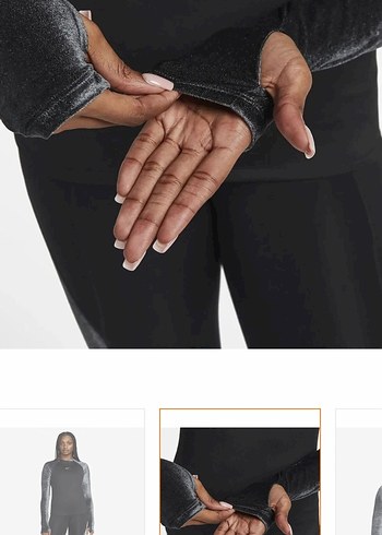 Nike Siyah Gri Uzun Kollu Yüksek Yakalı Spor Üst - Görsel 6