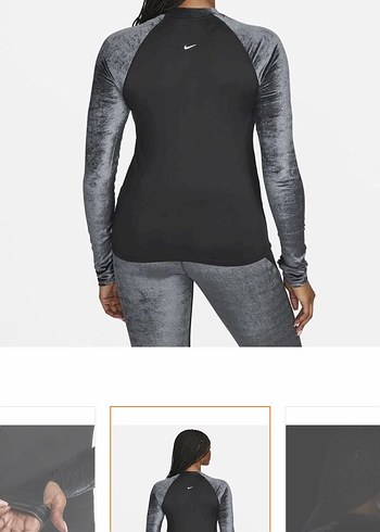 Nike Siyah Gri Uzun Kollu Yüksek Yakalı Spor Üst - Görsel 5