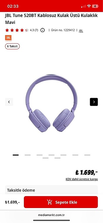 Jbl kablosuz bluetooth kulaklık 520 bt