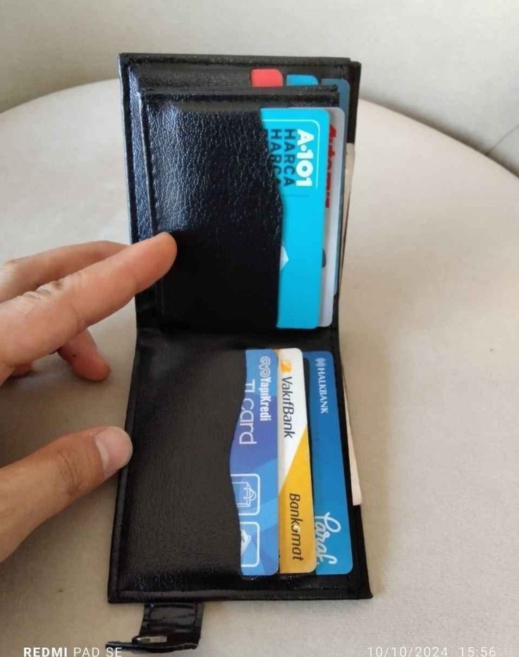 Siyah Baskılı Erkek Cüzdanı - Görsel 3