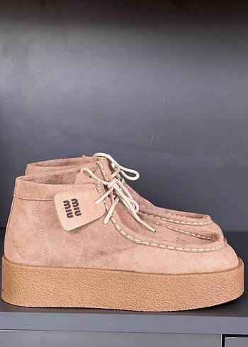 Bej Süet Kadın Dolgu Topuk Bot - Görsel 7