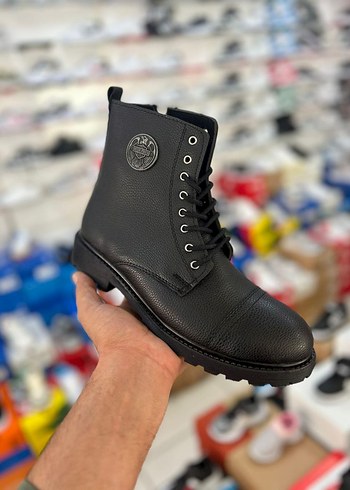 Siyah Deri Tokalı Biker Erkek Bot - Görsel 4